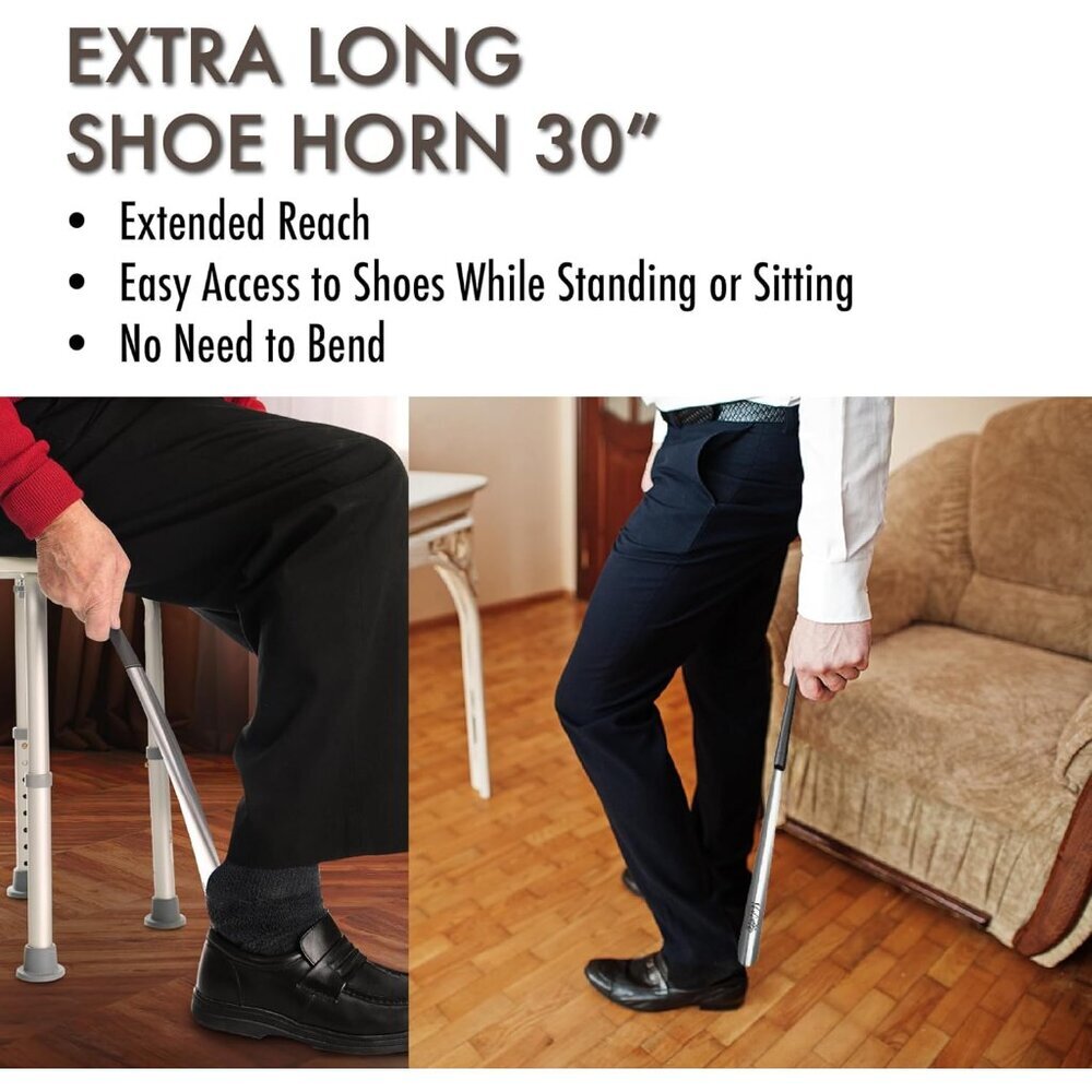Metal Shoe Horn Long Handle for Seniors - 30" Extra Long Shoe Horn for Women, Me - Picture 7 of 9